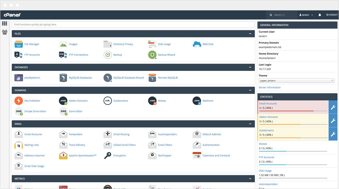 cPanel & WHM Dashboard