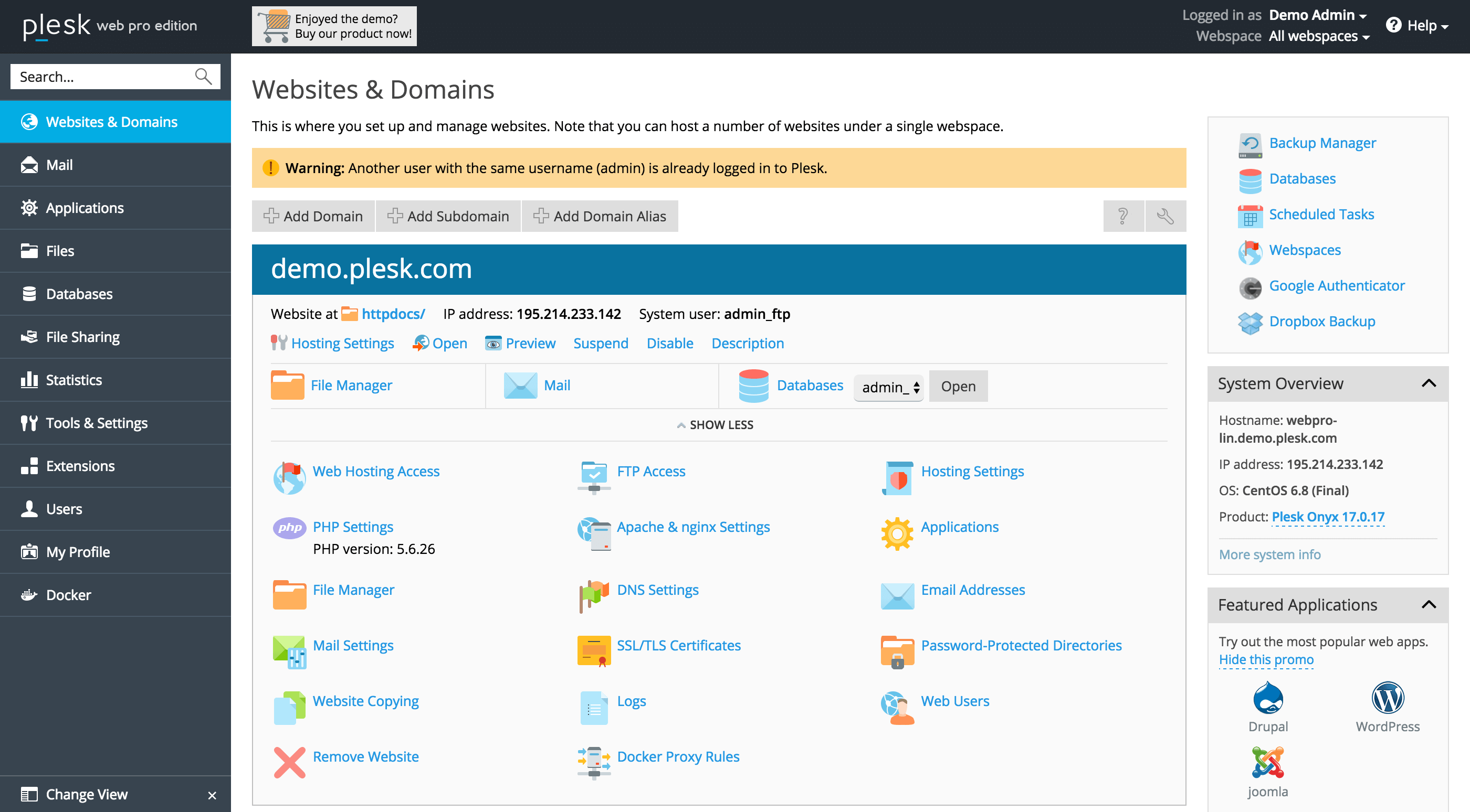 cPanel & WHM Dashboard